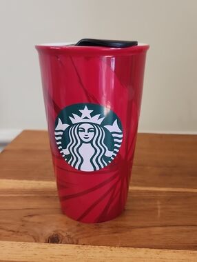 Starbucks Double Wall Traveler - Red Holiday Cup, 12 oz Mug